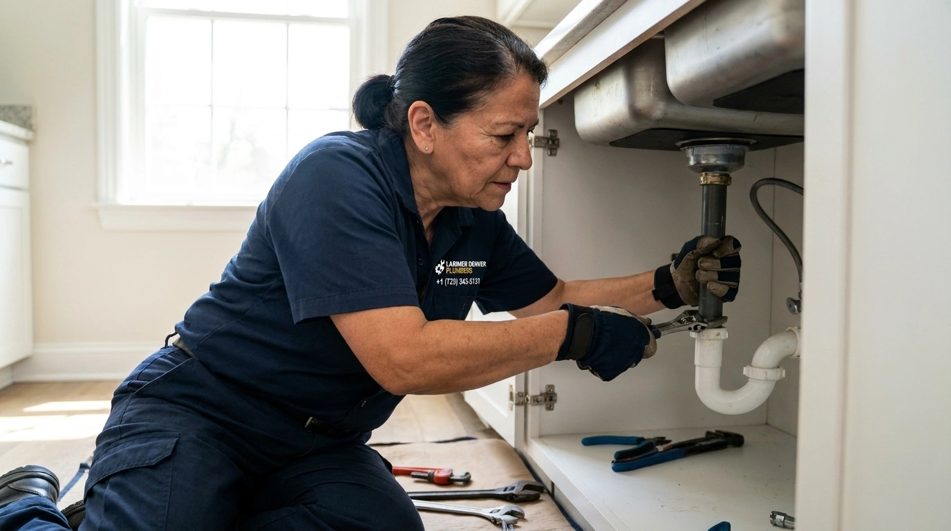 Expert under-sink plumbing and drain repair by Larimer Denver Plumbers in Denver CO